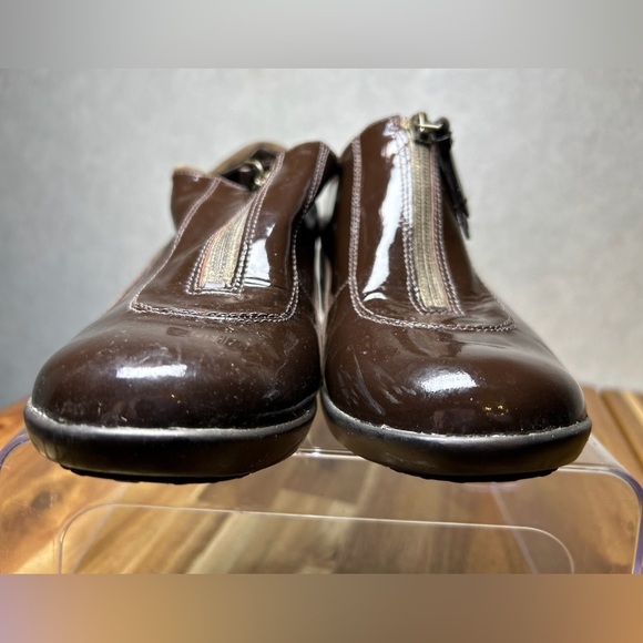 Cole Haan Air Luna Waterproof Shoes Women 6.5 Patent Leather Slip On Clog Brown - Picture 4 of 8